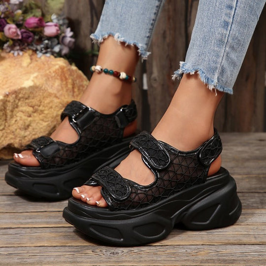 Damen Riemchen-Sandalen mit bequemem Tragkomfort und atmungsaktiver Netzstruktur R&B