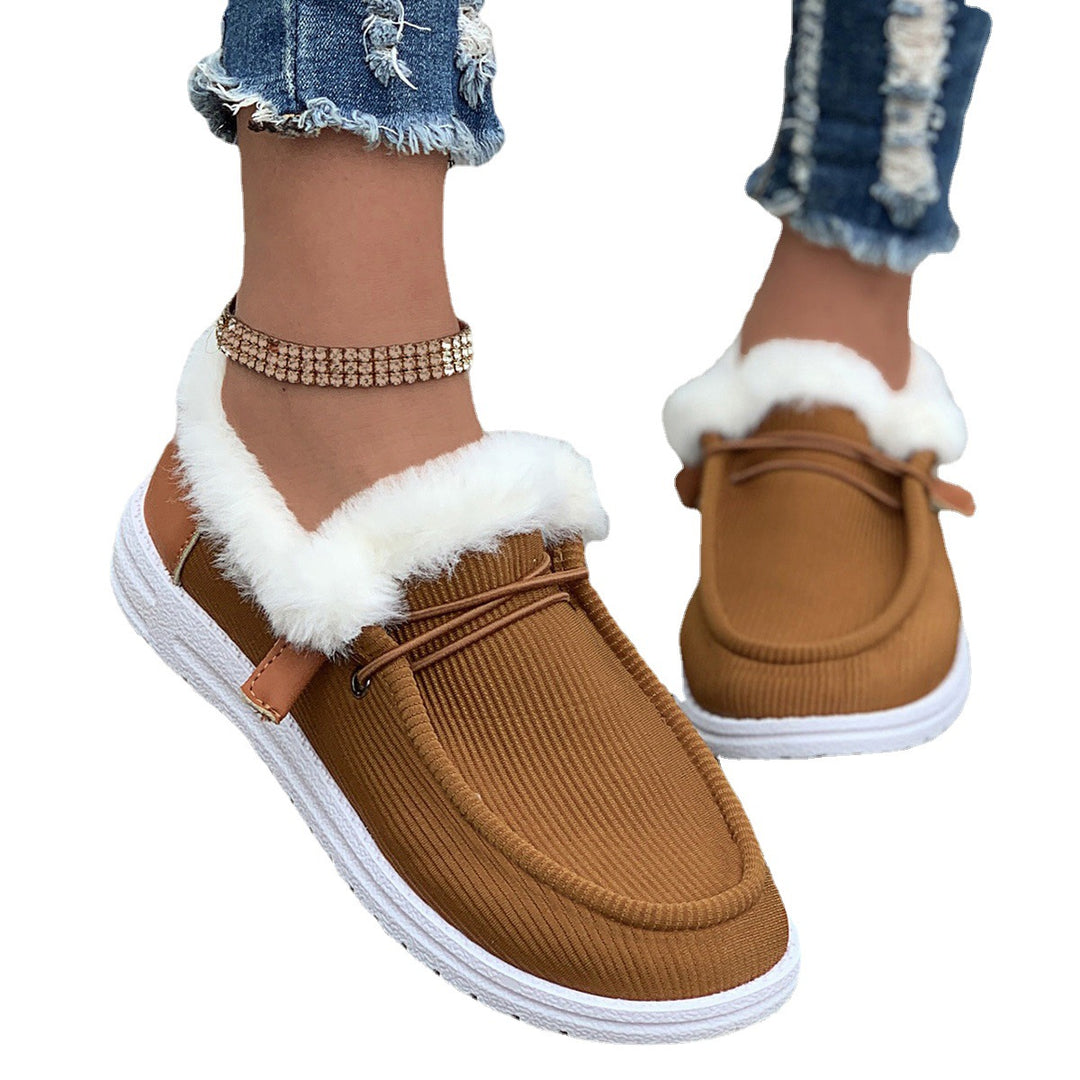 Damen Flauschige Slip-On Hausschuhe mit weichem Innenfutter R&B