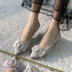 Damen Elegante spitz zulaufende Ballerinas mit modischem Schleifen-Detail  1779181375