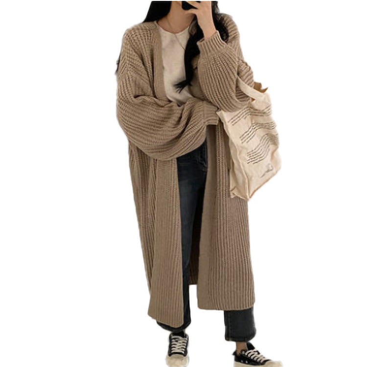 Damen Oversized Strickcardigan mit tiefen Raglanärmeln R&B