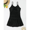 Damen Badekleid mit Rüsche und verstellbarem Schnürdetail R&B