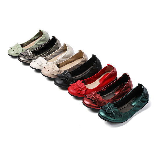 Damen Ballerinas mit dekorativem Schleifenakzent und rutschfester Sohle R&B