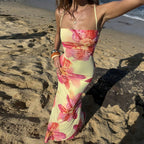 Damen Maxikleid mit floralem Design und Spaghettiträgern R&B