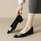 Damen Elegante Ballerinas mit funkelndem Steinbesatz