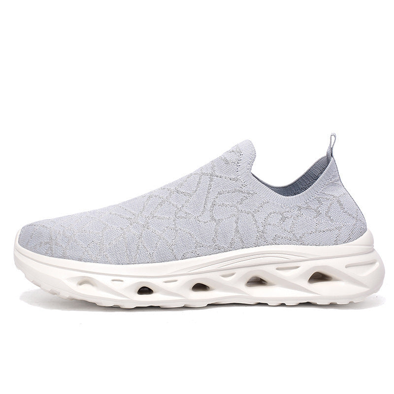 Damen Sportliche Slip-On Sneakers mit atmungsaktiver Oberflächenstruktur und dämpfender Sohle R&B