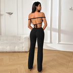 Damen eleganter Off-Shoulder-Jumpsuit mit figurbetontem Design