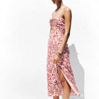 Damen Maxikleid mit raffiniertem Cut-Out-Design und verstellbaren Spaghettiträgern R&B