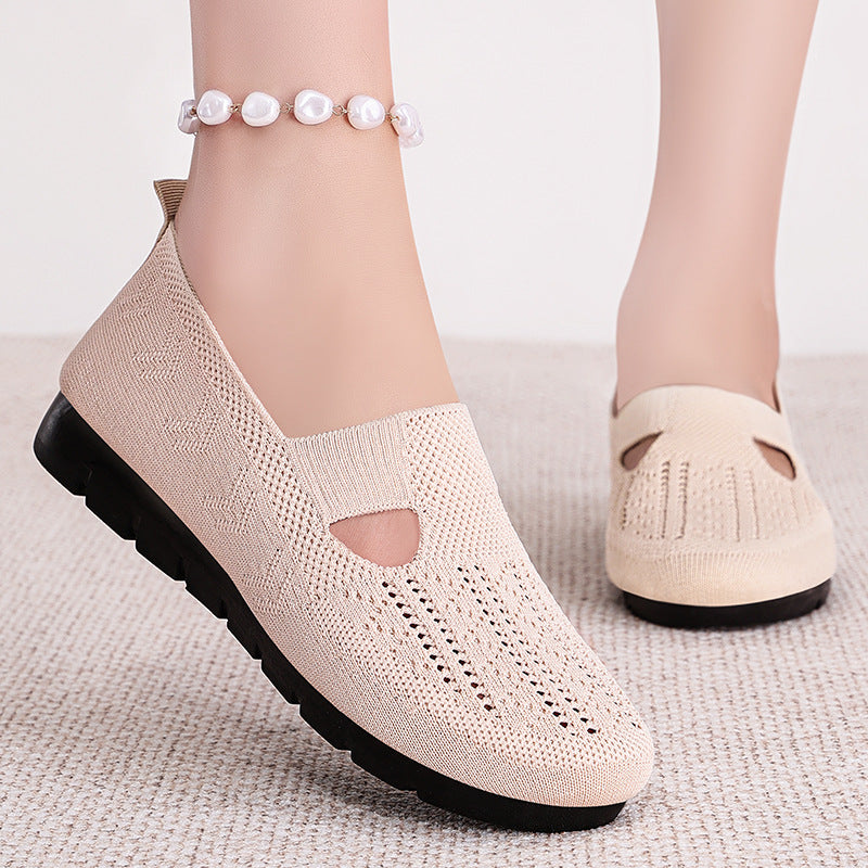 Damen Bequeme Slipper mit elastischem Riemen und atmungsaktivem Obermaterial