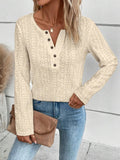 Damen Strukturierter Pullover mit Knopfdetails R&B