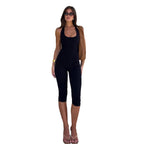 Damen Langärmliger Jumpsuit mit tiefem Ausschnitt und figurbetontem Design R&B