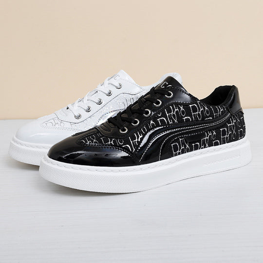 Damen Modische Sneaker mit Glanzoberfläche und grafischem Design R&B