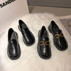 Damen elegante Mokassins mit modischem Riemen und rutschfester Sohle R&B