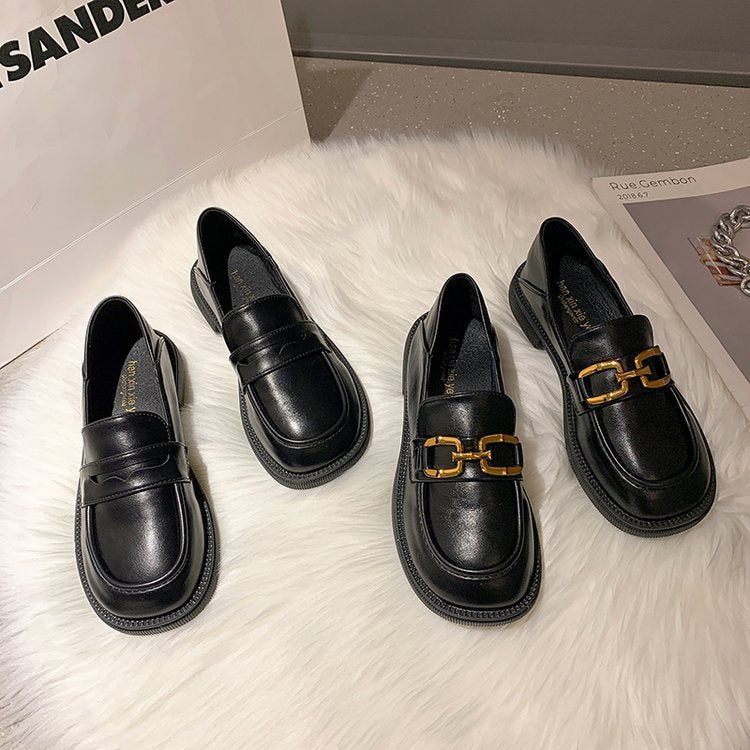 Damen elegante Mokassins mit modischem Riemen und rutschfester Sohle R&B