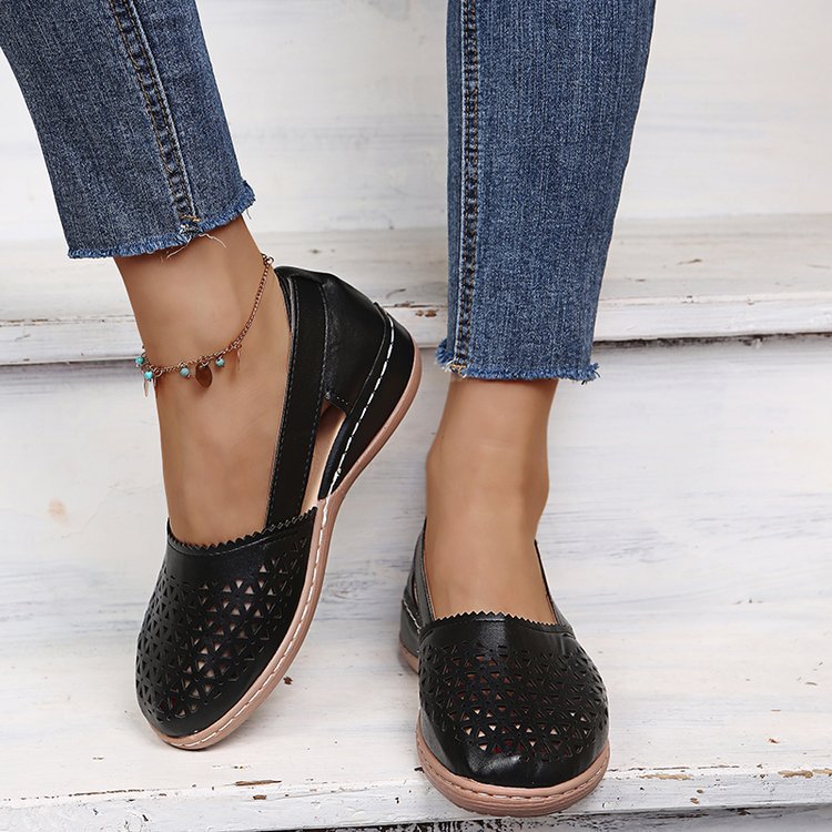 Damen Atmungsaktive Ballerinas mit modischem Lochmuster R&B
