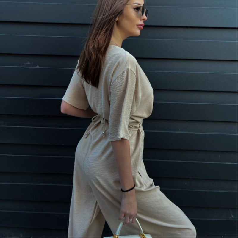 Damen eleganter Jumpsuit mit lockerem Schnitt R&B
