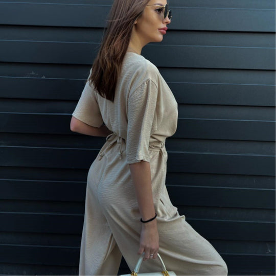Damen eleganter Jumpsuit mit lockerem Schnitt R&B