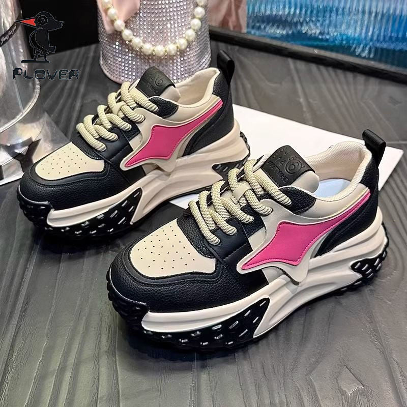 Damen Sportliche Chunky Sneakers mit atmungsaktiver Oberflächenstruktur und rutschfester Sohle