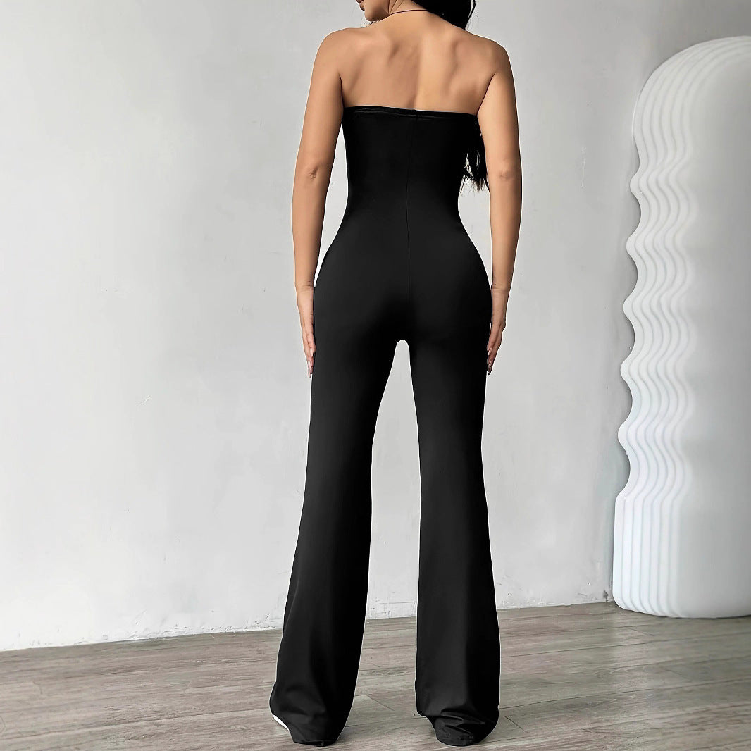 Damen Bustier-Overall mit Flared-Beinen R&B