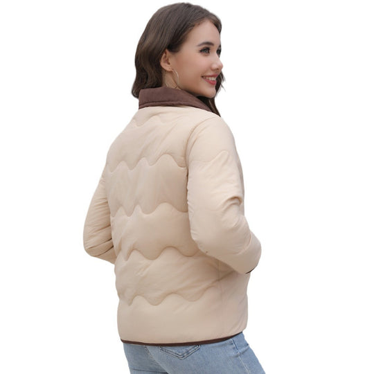 Damen Steppjacke mit elegantem Kragen und strukturierter Oberfläche R&B
