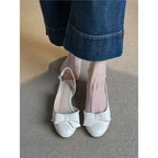 Damen Slingback Ballerinas mit dekorativer Schleifenverzierung R&B