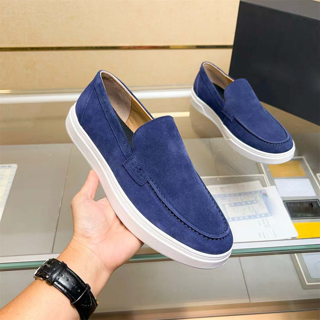Damen Mokassin Slip-On Sneakers mit weichem Wildleder und elastischen Seiteneinsätzen R&B
