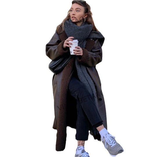 Damen oversized Steppmantel R&B