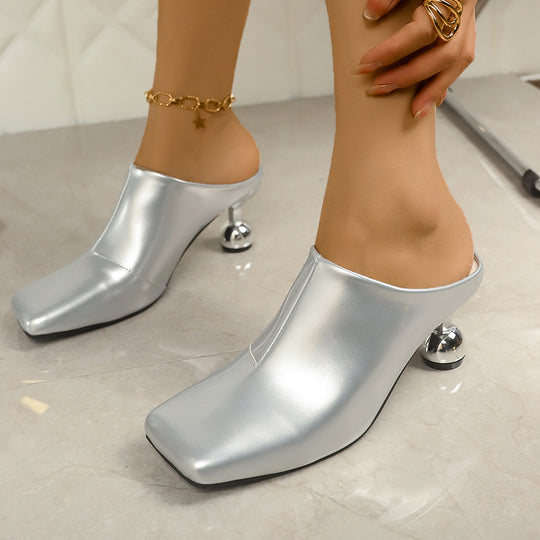 Damen Modische Mules mit schimmernden Absatz R&B