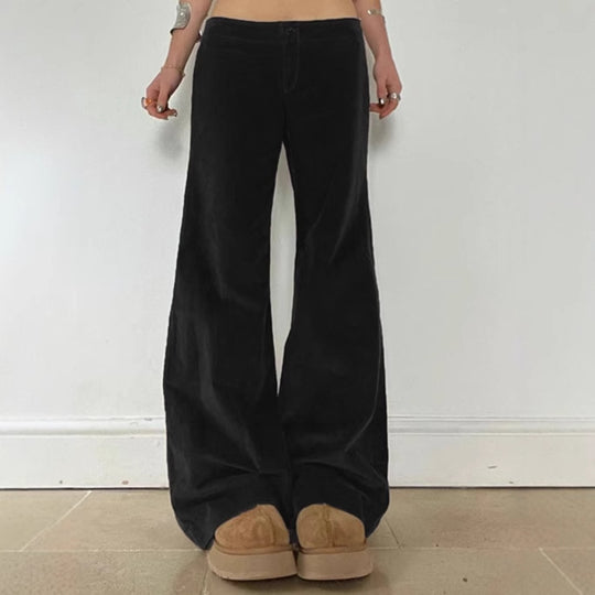 Damen Flared Hose aus weichem Stoff mit hohem Bund R&B