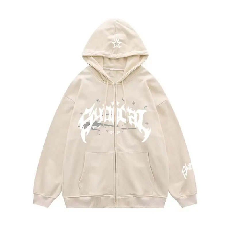 Damen Kapuzensweater mit urbanem Grafikelement und praktischen Taschen