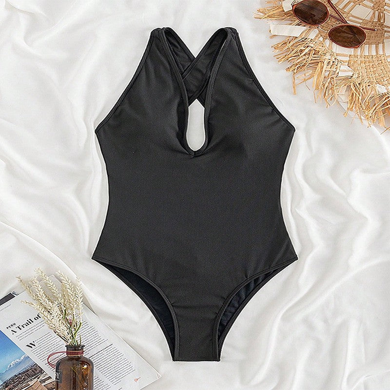 Damen Hochwertiger Badeanzug mit tiefem V-Ausschnitt und raffiniertem Design R&B