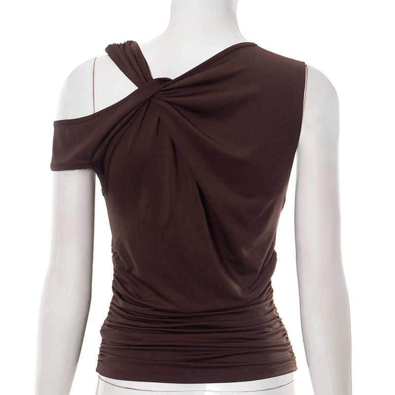 Damen elegantes Oberteil mit asymmetrischem Schnitt und raffiniertem Drapierungsdetail R&B