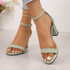 Damen elegante High-Heels mit ankle strap und komfortablem Blockabsatz R&B