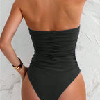 Damen Bandeau Badeanzug mit stylishen Raffungen R&B