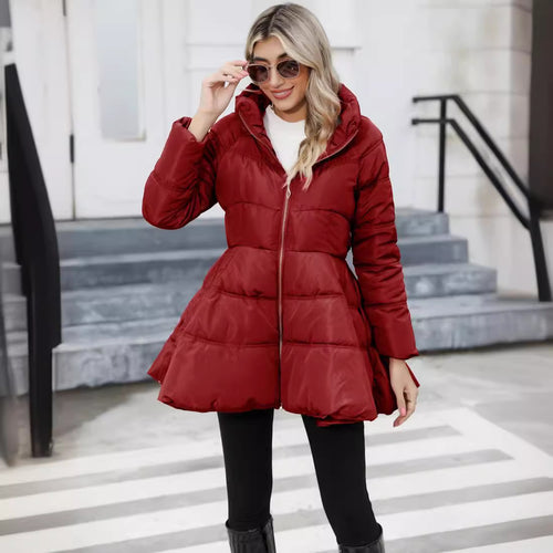 Damen gesteppte Winterjacke mit hochschließendem Kragen R&B
