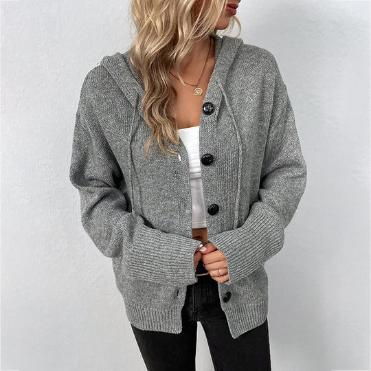 Damen modische Strickjacke mit übergroßem Schnitt und praktischen Taschen R&B