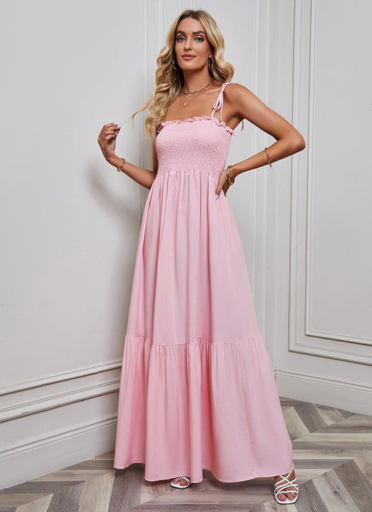 Damen Maxikleid mit schmalem Oberteil und luftiger Rockpassform R&B