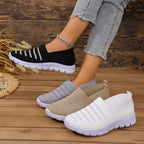 Damen Atmungsaktive Slip-On Sneakers mit elastischem Obermaterial und rutschfester Sohle R&B