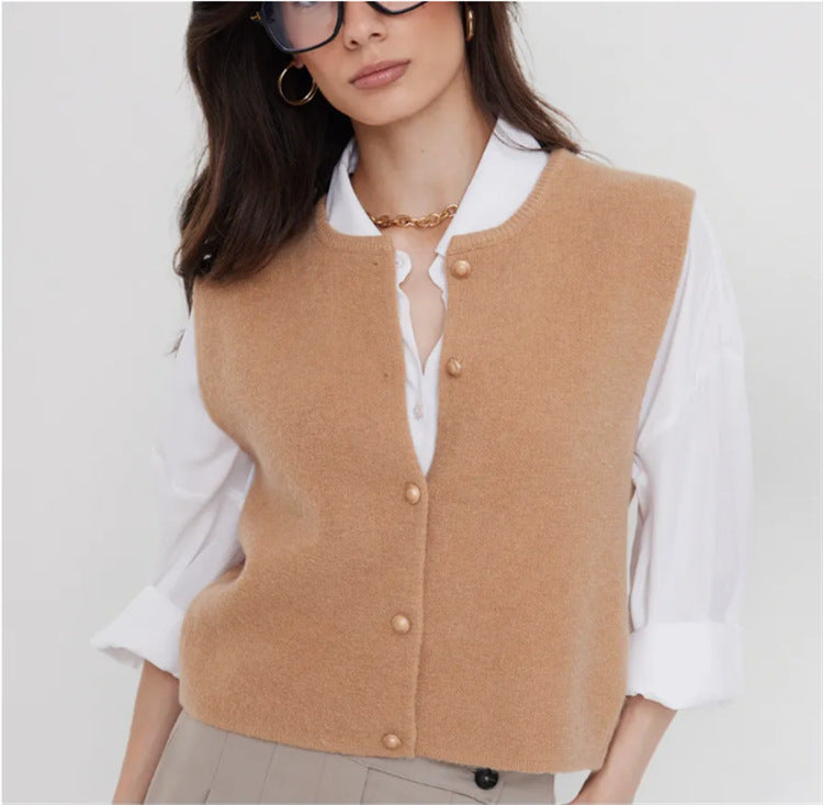 Damen Strickweste mit edlen Knöpfen R&B