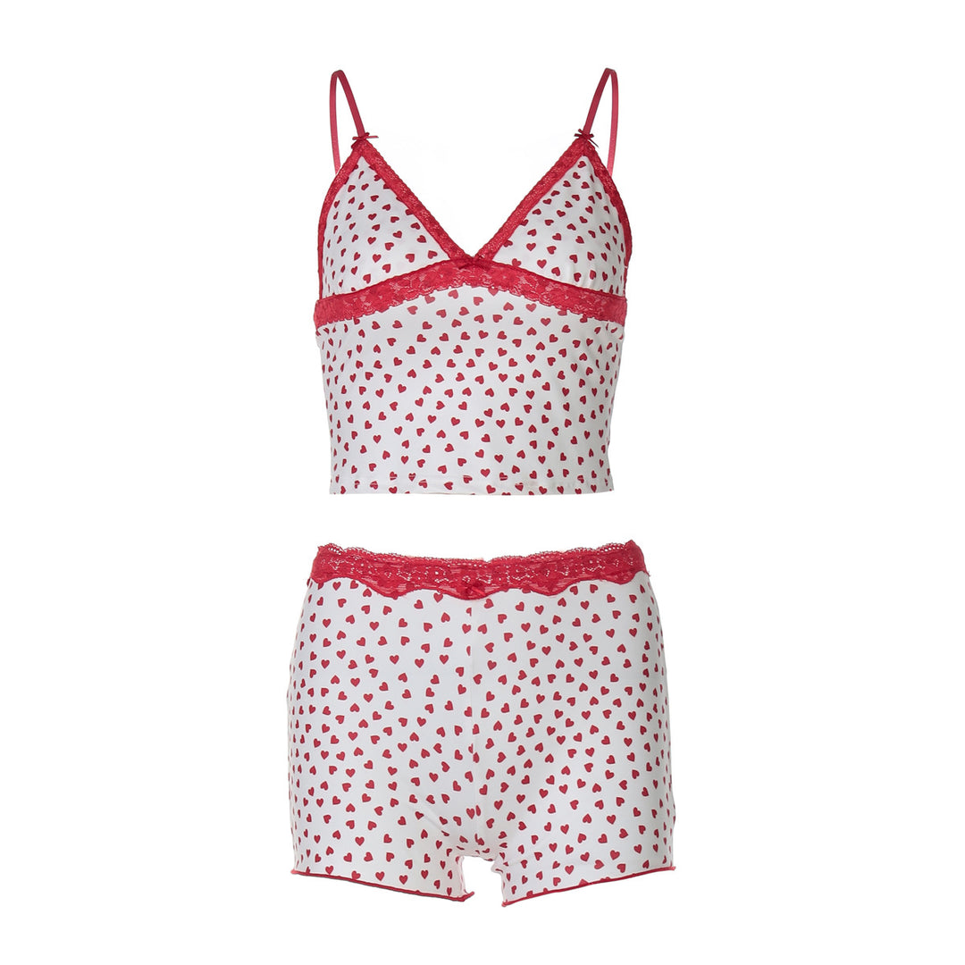 Damen Schlafanzug-Set mit zartem Herzmotiv R&B