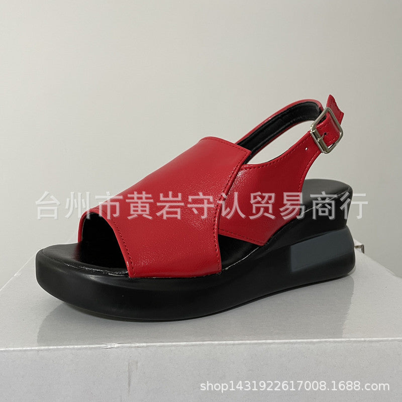 Damen Wedge-Pantoletten mit minimalistischer Querriemen und komfortabler Sohle R&B