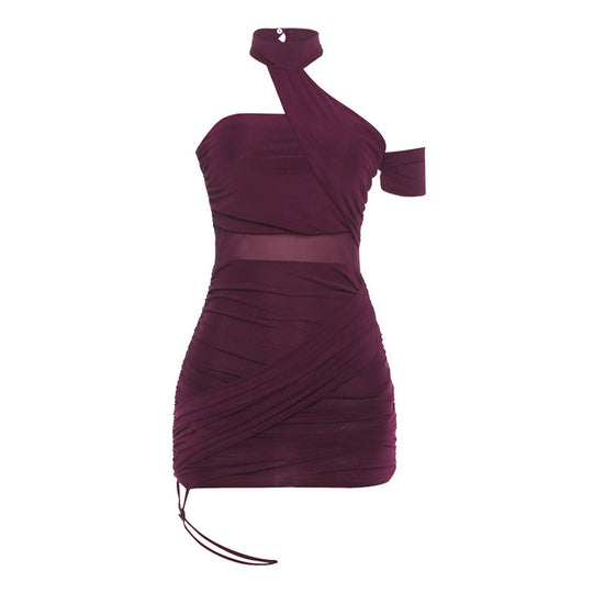 Damen figurbetontes Minikleid mit Rüschendetails und elegantem Wickeldesign R&B