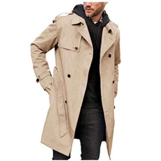 Herren modischer Trenchcoat mit praktischen Seitentaschen und abnehmbarem Innenfutter R&B