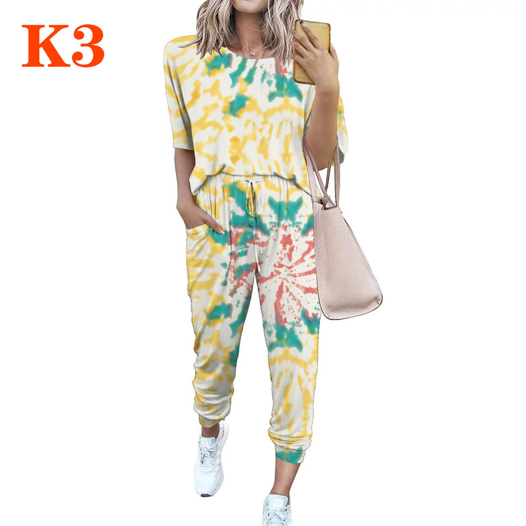 Damen Leichter Freizeit-Jumpsuit mit einem auffälligen Batik-Muster und praktischen Taschen R&B