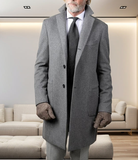 Herren eleganter Wollmantel mit schlanker Silhouette R&B