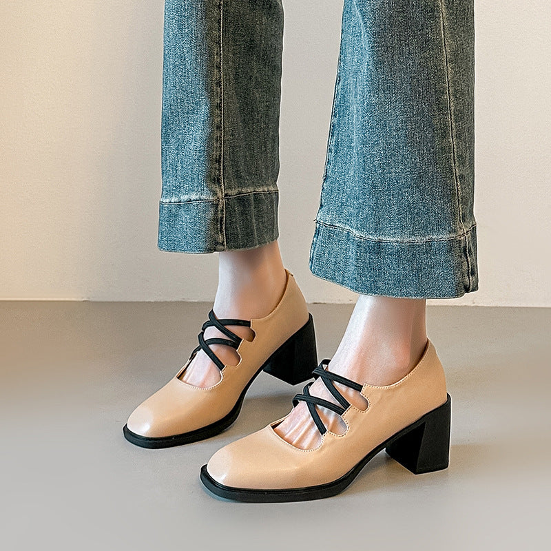Damen Elegante Mary Jane Pumps mit modischen Riemchen R&B