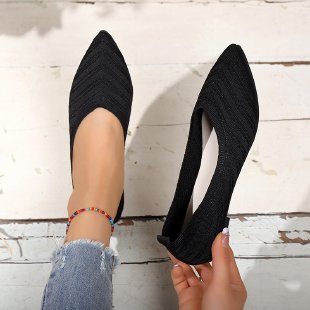Damen elegante Ballerinas aus atmungsaktivem Strickmaterial R&B