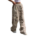 Damen Weitgeschnittene Print-Hose mit elastischem Bund R&B