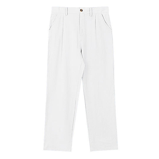Damen elegante Langehose im lockeren Schnitt mit feinen Falten R&B