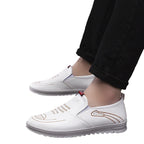 Herren Slip-On Freizeitschuhe aus Leder mit rutschfester Sohle