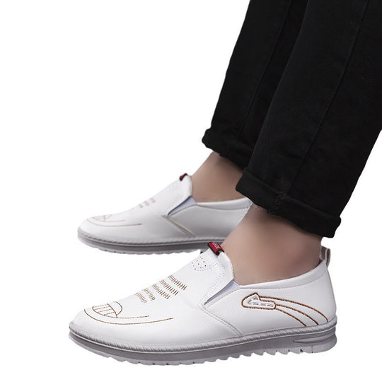 Herren Slip-On Freizeitschuhe aus Leder mit rutschfester Sohle R&B